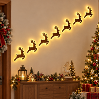 LED Reindeer Wall Lights – 7Pcs Christmas Decor